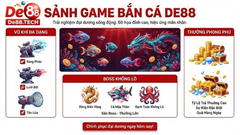Bắn cá De88 – Thiên đường giải trí đổi thưởng cực chất 1 ban-ca-de88--thien-duong-giai-tri-doi-thuong-cuc-chat